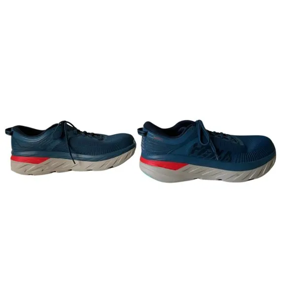 Hoka One One M Bondi 7 Blue/Grey Lace Up Running Shoes - Men's 11.5 MINT! in Box