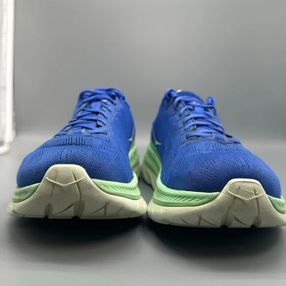 Hoka One One Mach 4 Men's 11 Blue Athletic Running Sneakers Lace-Up Low Top