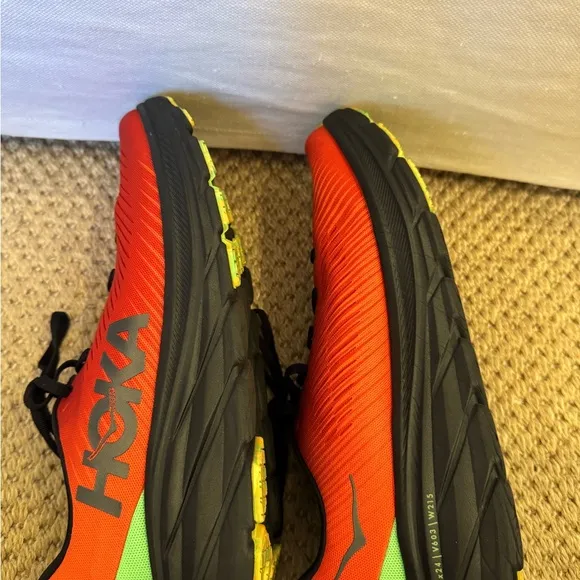 HOKA ONE ONE Men's Rincon 3 Running Shoe, Red Alert/Flame. Worn once.Retail $190