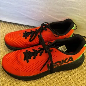 HOKA ONE ONE Men's Rincon 3 Running Shoe, Red Alert/Flame. Worn once.Retail $190
