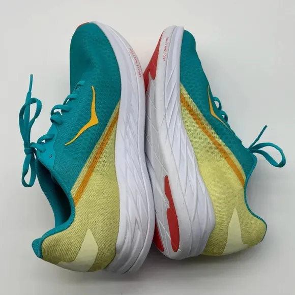 Hoka One One Rocket X Blue Green White Racing Running Shoes Men's Size 14
