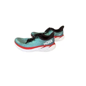 HOKA One One Men's Teal Lace Up Round Toe Clifton 8 Running Shoes Size 9.5D