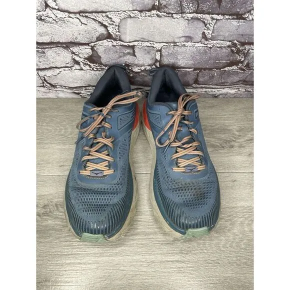 Hoka One One Bondi 7 110518 RTOS Blue Synthetic Running Shoes Men 10.5 US/44 2/3