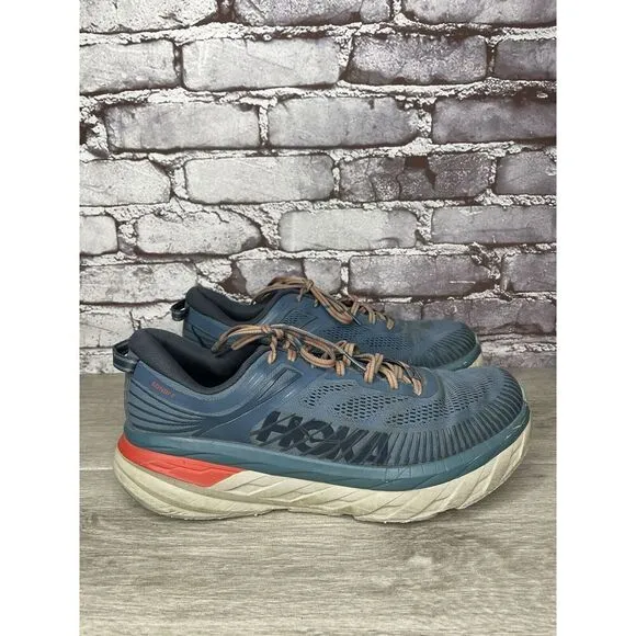 Hoka One One Bondi 7 110518 RTOS Blue Synthetic Running Shoes Men 10.5 US/44 2/3