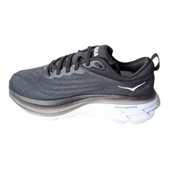 HOKA ONE ONE Bondi 8 &quot;Black/White&quot; Running Shoes Size 7.5D (Wide)