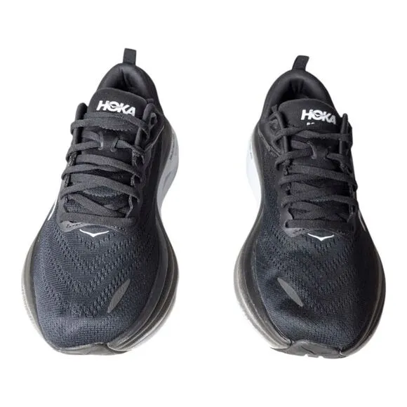 HOKA ONE ONE Bondi 8 &quot;Black/White&quot; Running Shoes Size 7.5D (Wide)