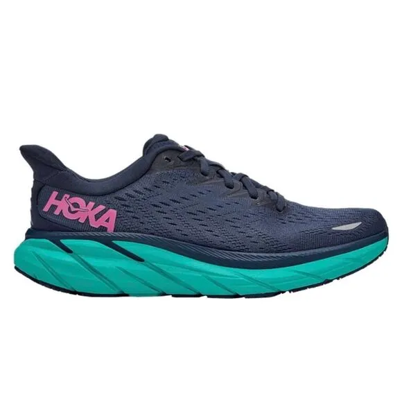 HOKA ONE ONE Clifton 8 &quot;Outer Space Atlantis&quot; Running Shoes Size 7.5B