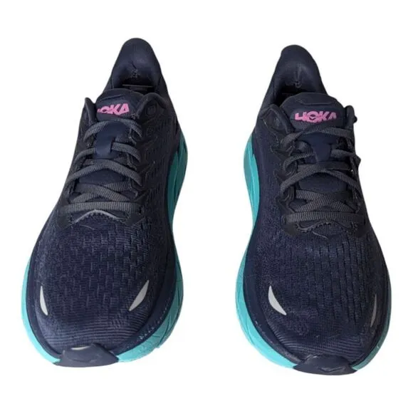 HOKA ONE ONE Clifton 8 &quot;Outer Space Atlantis&quot; Running Shoes Size 7.5B