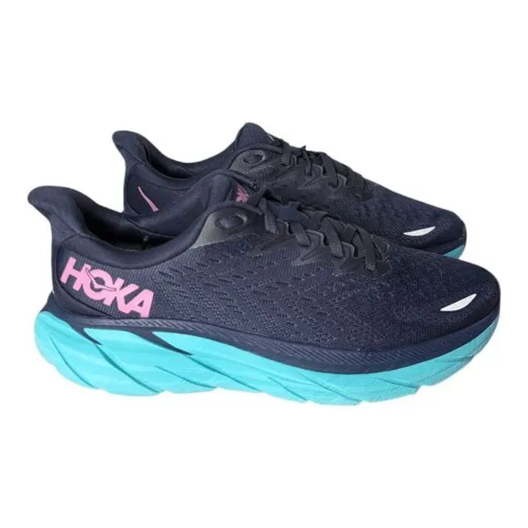 HOKA ONE ONE Clifton 8 &quot;Outer Space Atlantis&quot; Running Shoes Size 7.5B