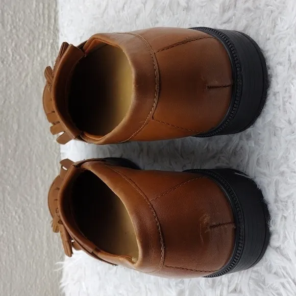 hotter Comfort Concept Hamlet Cognac Feather Tassel Leather Slip On Loafer Shoe