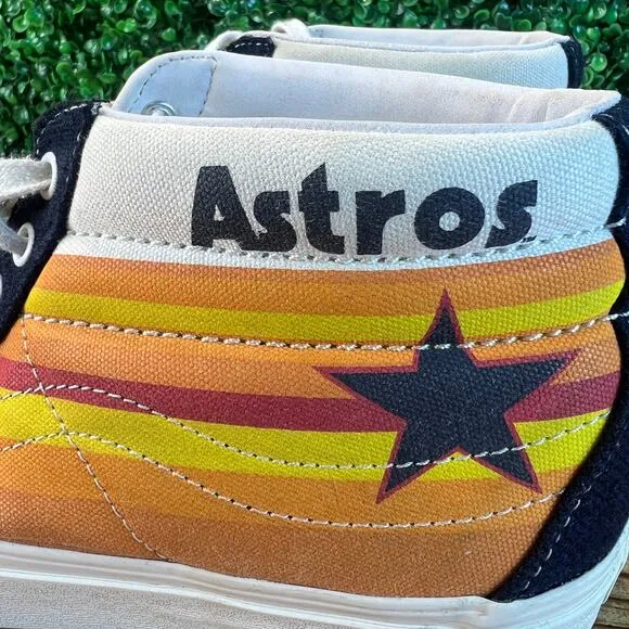 Houston Astros Vans Off The Wall Shoes Sk8-Mid MLB Sz Men's 10 Women's 11.5 Rare