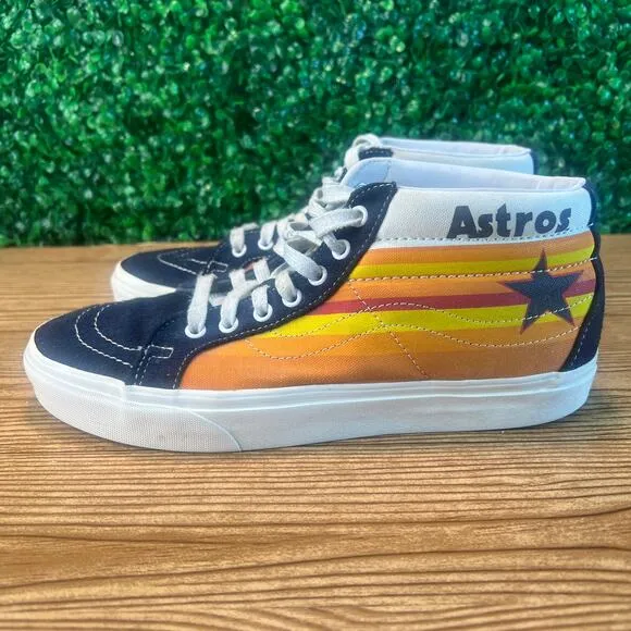Houston Astros Vans Off The Wall Shoes Sk8-Mid MLB Sz Men's 10 Women's 11.5 Rare