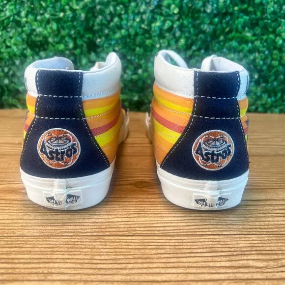 Houston Astros Vans Off The Wall Shoes Sk8-Mid MLB Sz Men's 10 Women's 11.5 Rare