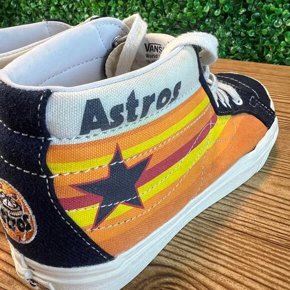 Houston Astros Vans Off The Wall Shoes Sk8-Mid MLB Sz Men's 10 Women's 11.5 Rare