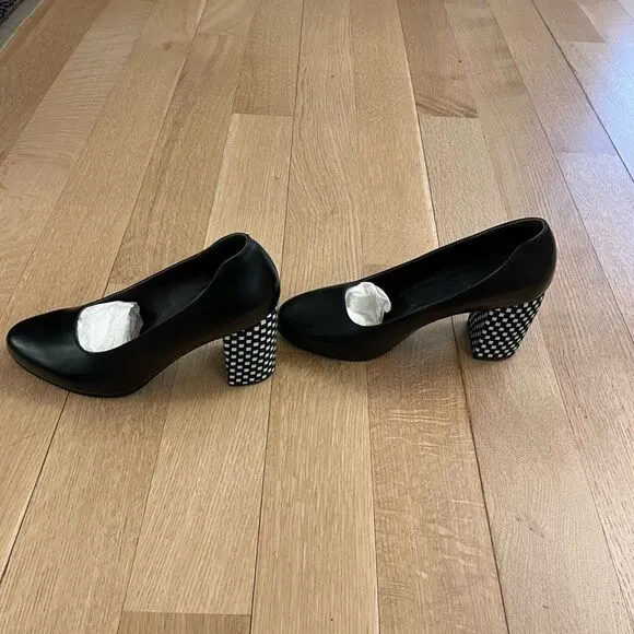 🎉HP🎉Black shoes with a checkered block heel from Creatures of Comfort
