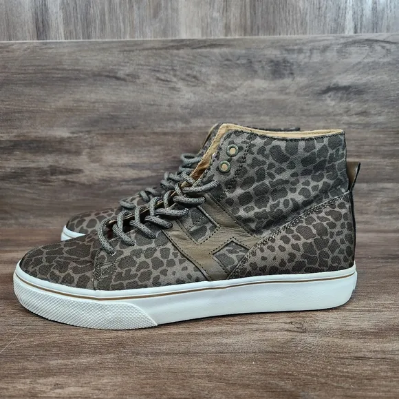 Huf Hupper Shoes High Top Olive Green Shell Shock Skate Sneakers Mens Sz 8.5
