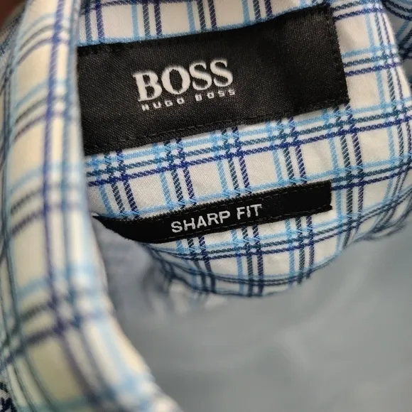 Hugo Boss Sharp Fit Long Sleeve Button Down Shirt Men Size 17