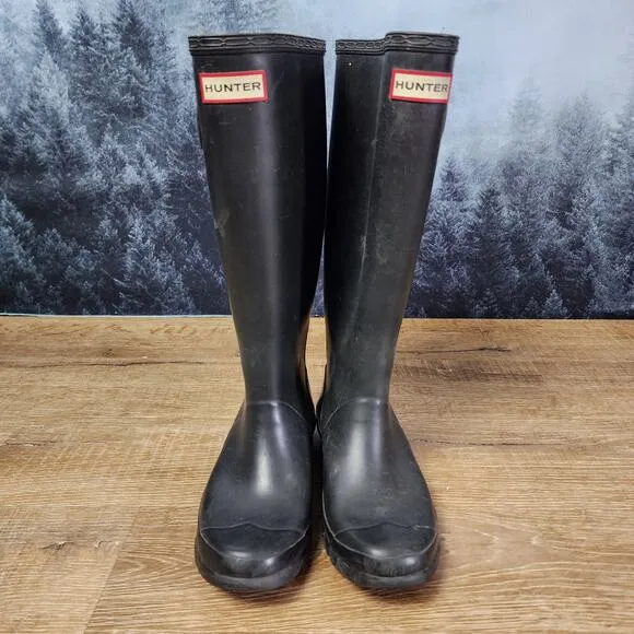 Hunter Original Huntress Waterproof Tall Black Rain Boots | US 5M/6F