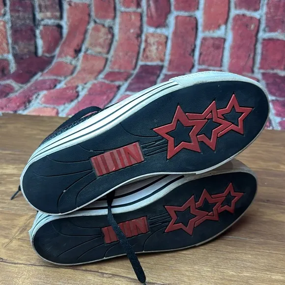 iiJin Faux Matt Croco Embossed High Top platform insole size 6