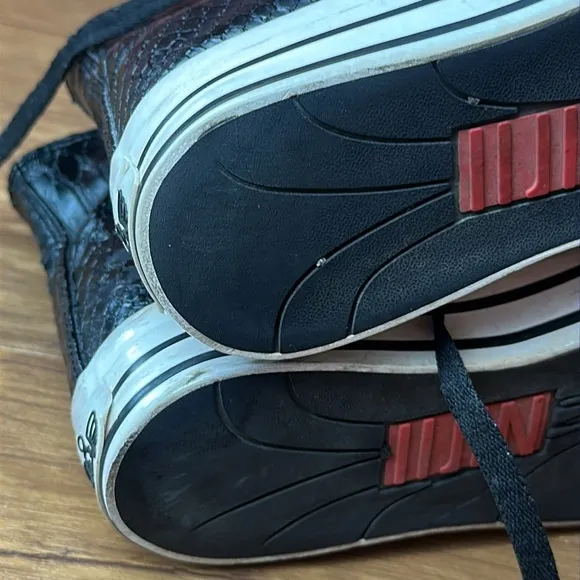 iiJin Faux Matt Croco Embossed High Top platform insole size 6