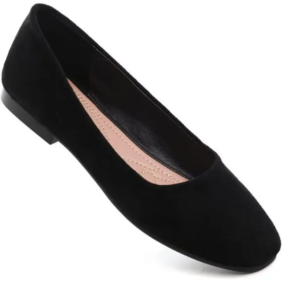In Tangnest Flat Shoes Women Black Ballet Slip on Soft Loafers Comfortable Shoes