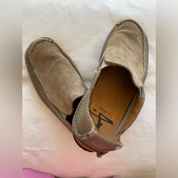 J. Shoes Tumble 2 Gray Slip On Casual Elastic Sides Men Shoes Size US 7