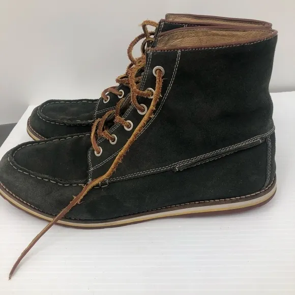 J.D.Fisk Men’s gray leather high top shoes…