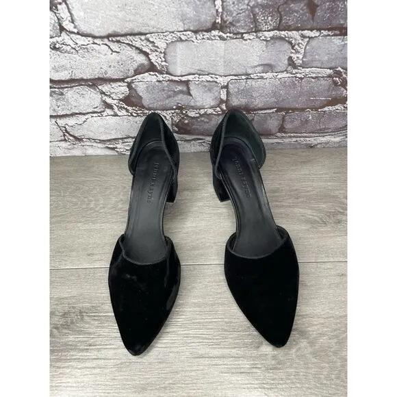 JENNI KAYNE Black Velvet D’ Orsay Block Heel Pointed Shoes Women Sz 39.5EU/9M US