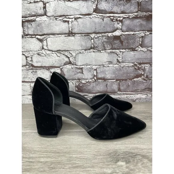 JENNI KAYNE Black Velvet D’ Orsay Block Heel Pointed Shoes Women Sz 39.5EU/9M US