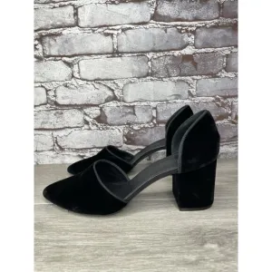 JENNI KAYNE Black Velvet D’ Orsay Block Heel Pointed Shoes Women Sz 39.5EU/9M US