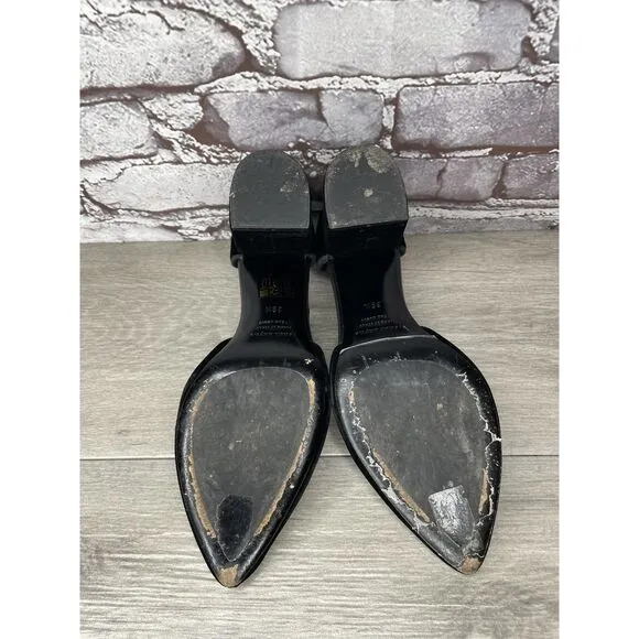 JENNI KAYNE Black Velvet D’ Orsay Block Heel Pointed Shoes Women Sz 39.5EU/9M US