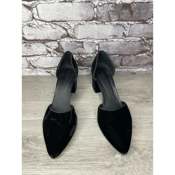 JENNI KAYNE Black Velvet D’ Orsay Block Heel Pointed Shoes Women Sz 39.5EU/9M US