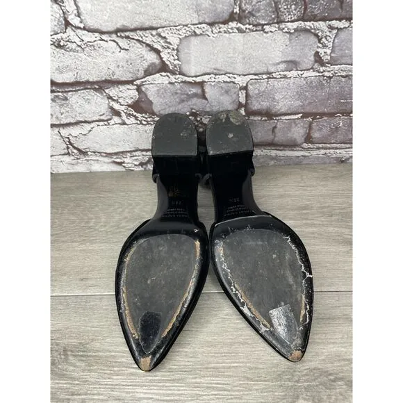 JENNI KAYNE Black Velvet D’ Orsay Block Heel Pointed Shoes Women Sz 39.5EU/9M US