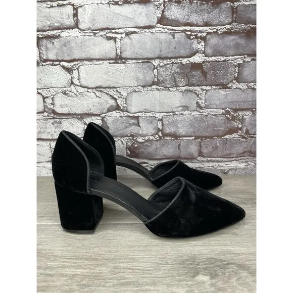 JENNI KAYNE Black Velvet D’ Orsay Block Heel Pointed Shoes Women Sz 39.5EU/9M US