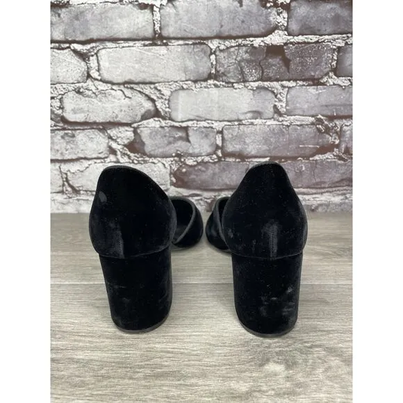 JENNI KAYNE Black Velvet D’ Orsay Block Heel Pointed Shoes Women Sz 39.5EU/9M US