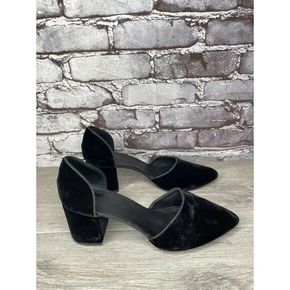 JENNI KAYNE Black Velvet D’ Orsay Block Heel Pointed Shoes Women Sz 39.5EU/9M US