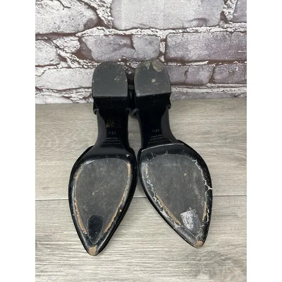 JENNI KAYNE Black Velvet D’ Orsay Block Heel Pointed Shoes Women Sz 39.5EU/9M US