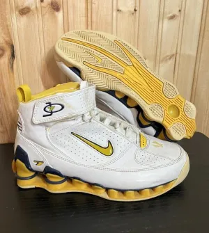 Jermaine O’Neal Nike Shox Youth sz 5Y White Yellow 313149-171 Indiana Pacers 05