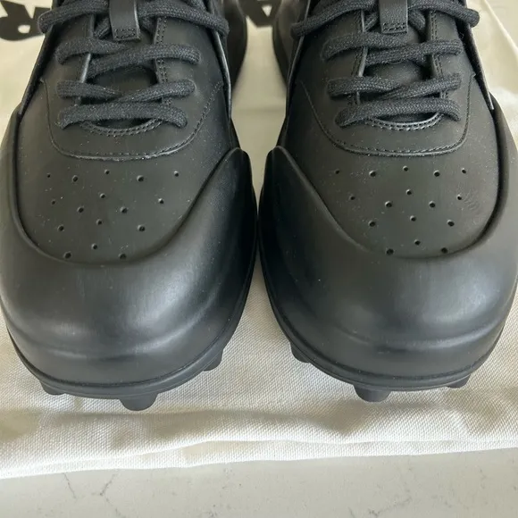 Jil Sander Low Top Sneakers Leather Lace-Up Cleats, Black, NEW Size EU41 / US8