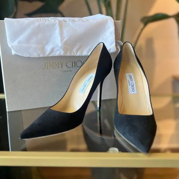 JIMMY CHOO Abel Suede Pointed Pumps