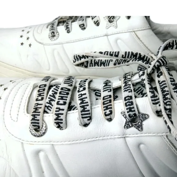 Jimmy Choo Hawaii Leather Low Top Sneakers Size  10 US / 40 EU