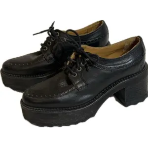 John Fleuvog ARACELY Black Chunky Platform Oxford Shoes sz 10