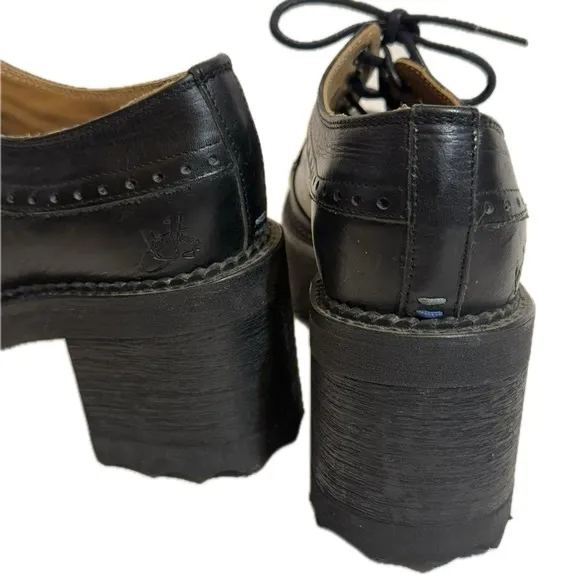 John Fleuvog ARACELY Black Chunky Platform Oxford Shoes sz 10