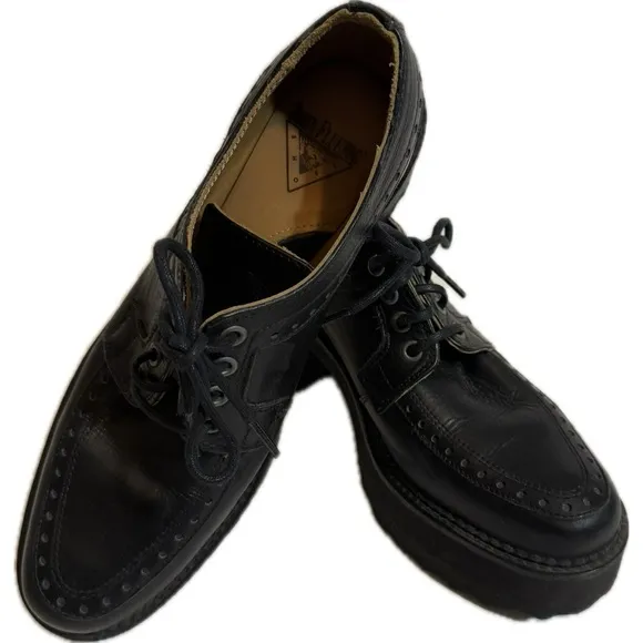 John Fleuvog ARACELY Black Chunky Platform Oxford Shoes sz 10