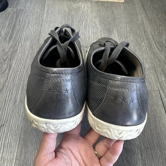 John Varvatos Hattan Men's Size 10 M Gray Leather Sneakers Shoes Lace Up