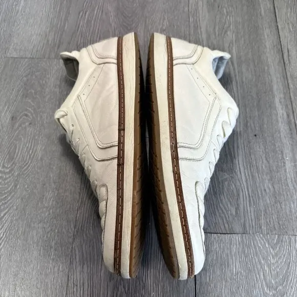 John Varvatos Star USA Shoes Mens 12 Ivory Leather Barrett Creeper Low Top