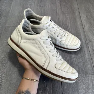 John Varvatos Star USA Shoes Mens 12 Ivory Leather Barrett Creeper Low Top
