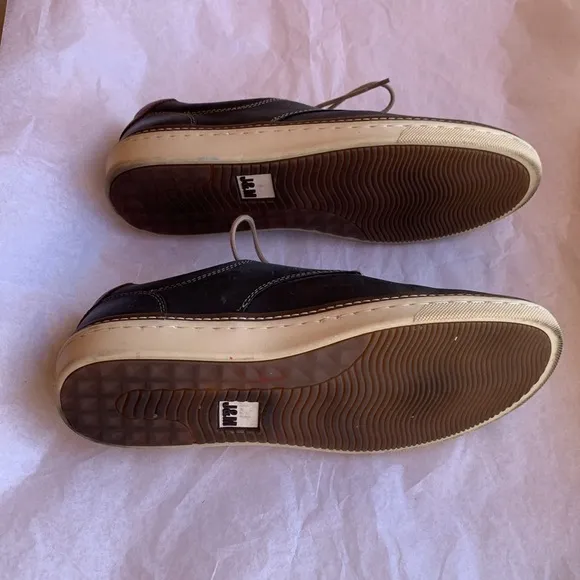 Johnson &amp; Murphy McGuffey Plain Toe Dark Navy Blue Leather Shoes Size 8.5