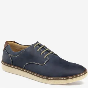 Johnson &amp; Murphy McGuffey Plain Toe Dark Navy Blue Leather Shoes Size 8.5