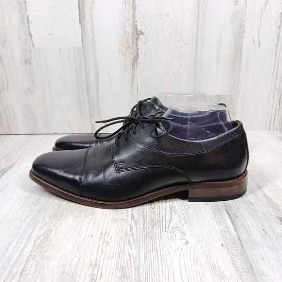 Johnston &amp; Murphy Archer Men's Black Leather Lace Up Dress Shoes #8